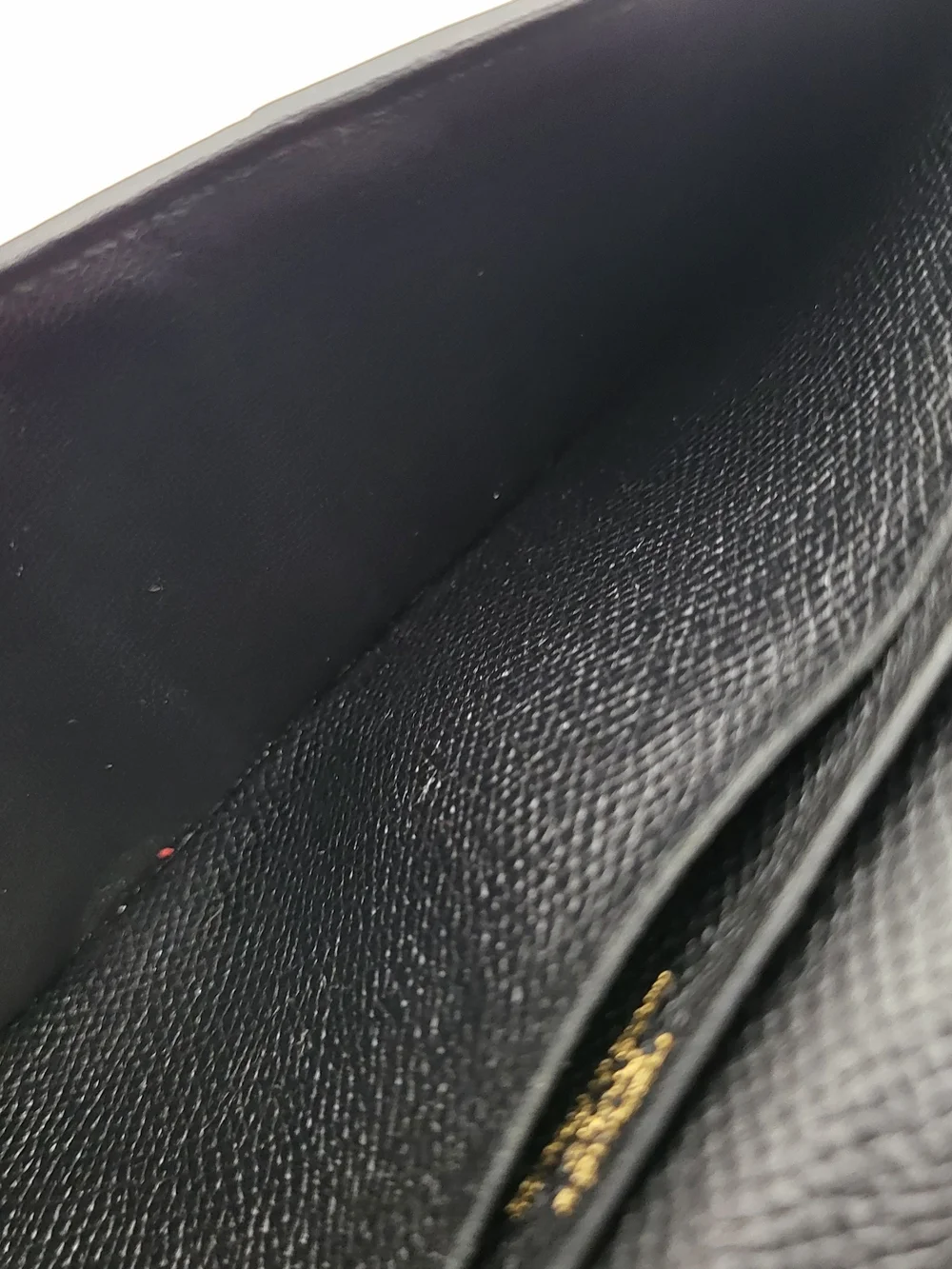 Hermes Bearn Black Epson Calfskin Leather Wallet with Gold Foil Logo,,Authentic.